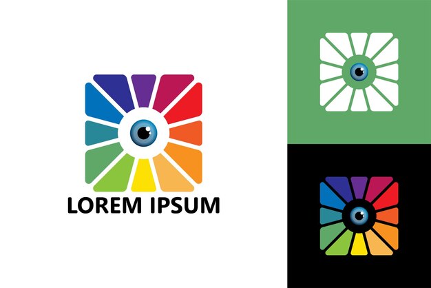 Vector de diseño de plantilla de logotipo de visión de ojo colorido