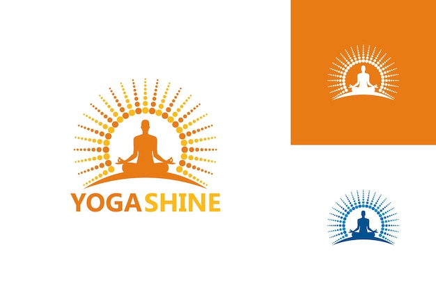 Vector de diseño de plantilla de logotipo de yoga shine, emblema, concepto de diseño, símbolo creativo, icono