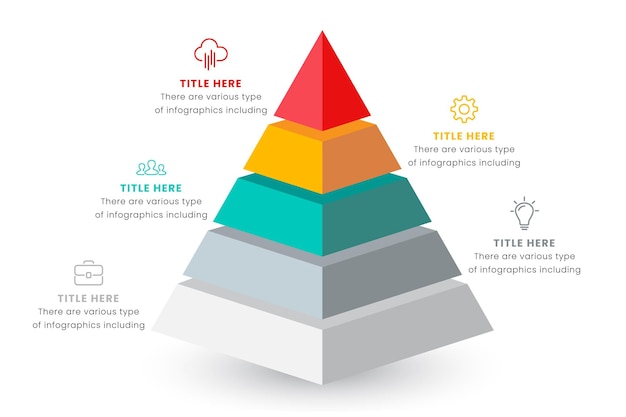 Vector vector de diseño de plantillas de elementos de infografía piramidal para el informe de banner de presentación