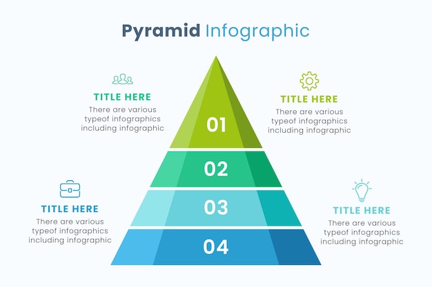 Vector de diseño de plantillas de elementos de infografía piramidal para el informe de banner de presentación