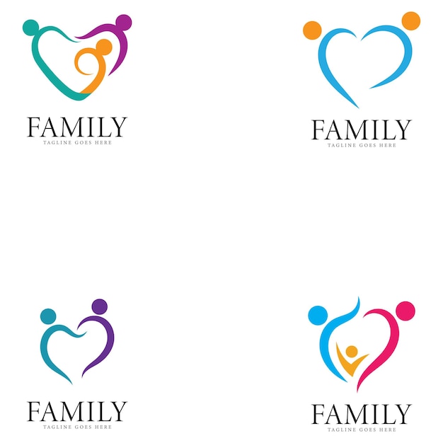 Vector de diseño de plantillas de ilustración del logotipo de la familia
