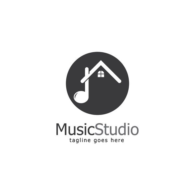 Vector de diseño de plantillas de logotipo de estudio de música