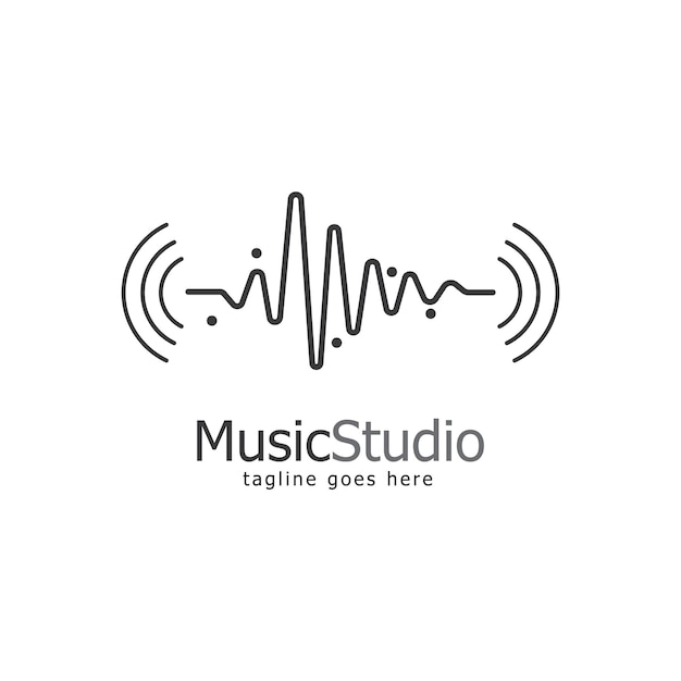 Vector de diseño de plantillas de logotipo de estudio de música