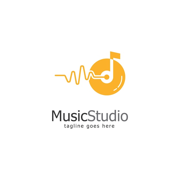 Vector de diseño de plantillas de logotipo de estudio de música