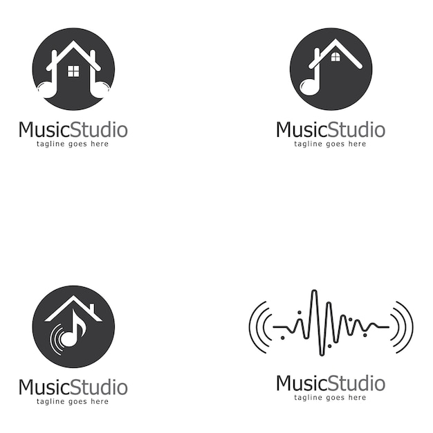 Vector de diseño de plantillas de logotipo de estudio de música