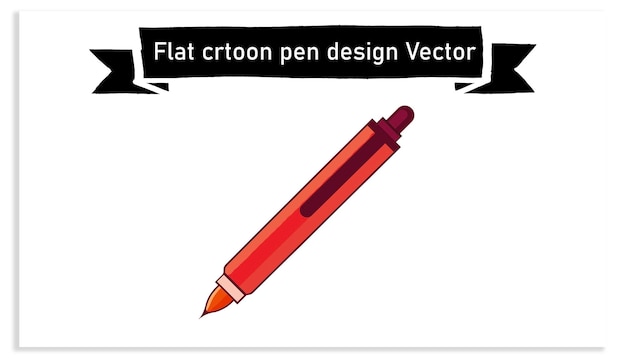 Vector de diseño de pluma de dibujos animados plana