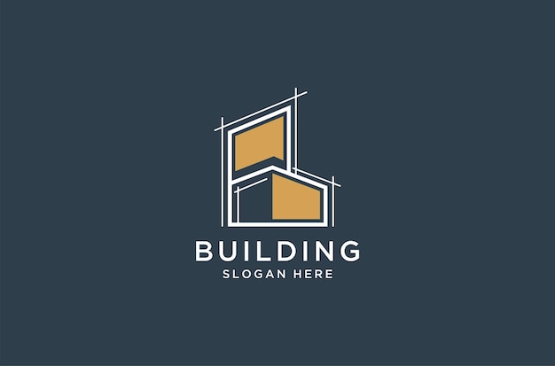 Vector de diseño premium del logotipo del constructor