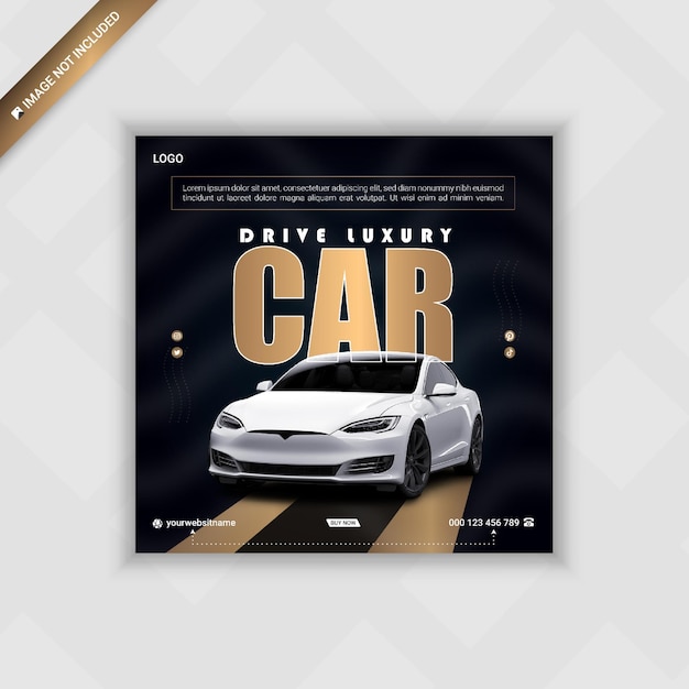Vector de diseño de publicación de Instagram de coche de lujo