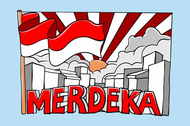 Vector de diseño de saludo del día de la independencia de Indonesia