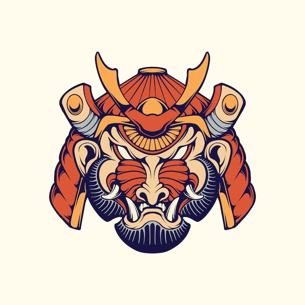 Vector de diseño samurai japonés