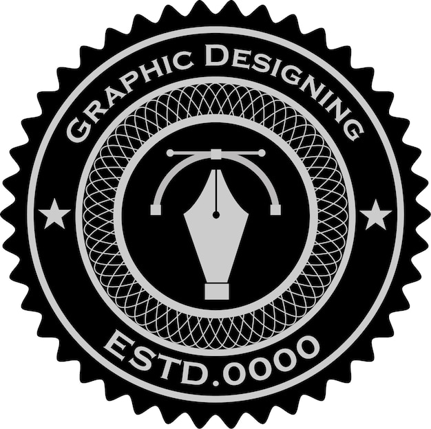 Vector de diseño de sellos en negro y plateado