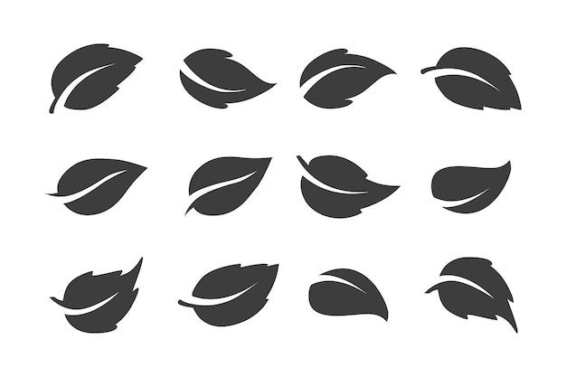 Vector de diseño sencillo de hojas grises planas El concepto de preservación del bosque mediante el uso de productos naturales