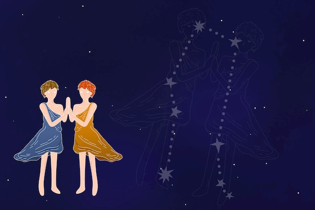 Vector de diseño de signo astrológico de Géminis