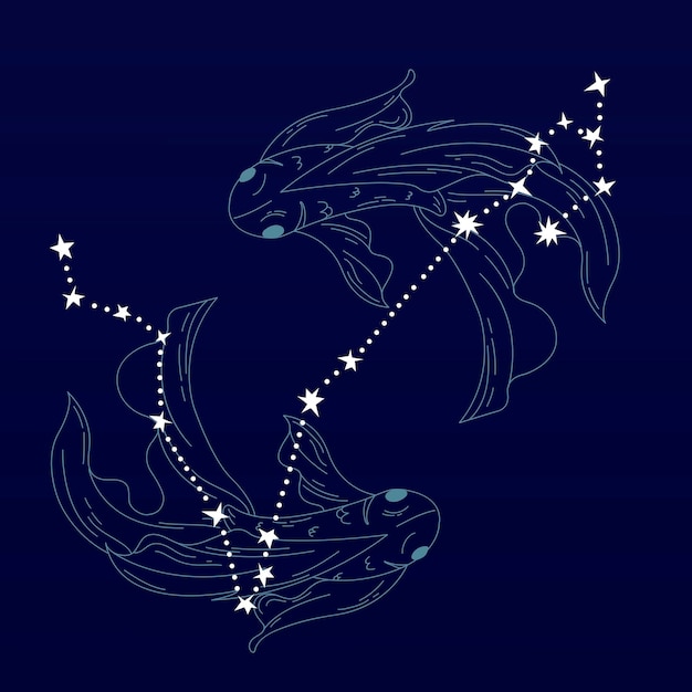 Vector de diseño de signo astrológico de Piscis