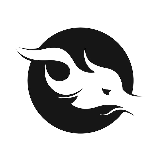 Vector de diseño de la silueta abstracta del logotipo de la cabeza del dragón