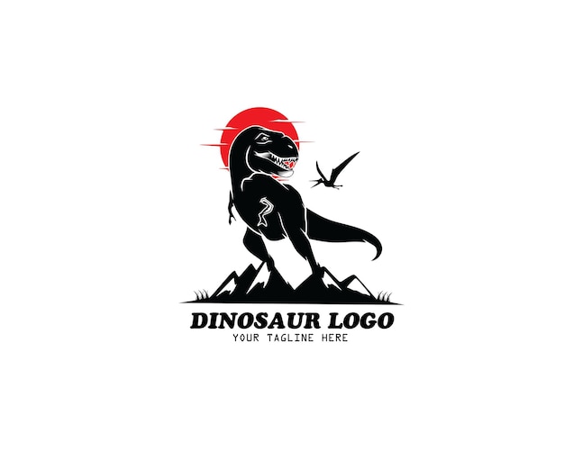 Vector de diseño de silueta de logotipo de dinosaurio