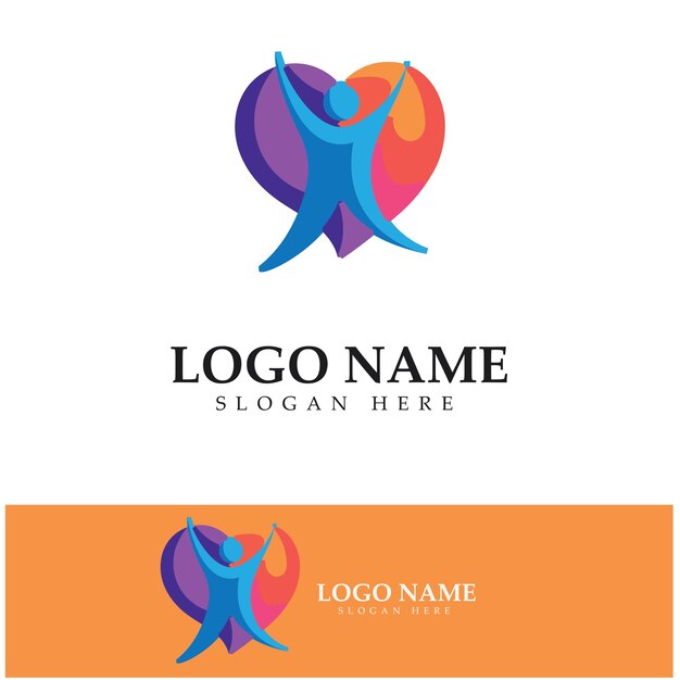 Vector de diseño de símbolo de logotipo de gente de amor
