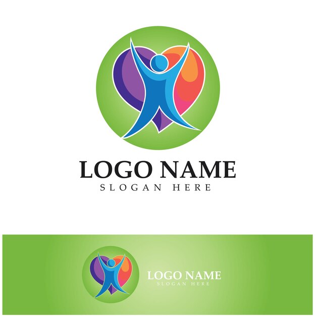 Vector de diseño de símbolo de logotipo de gente de amor