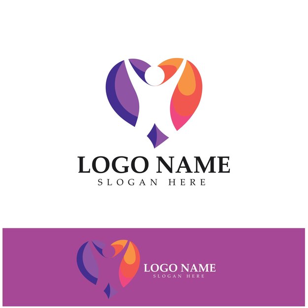 Vector de diseño de símbolo de logotipo de gente de amor