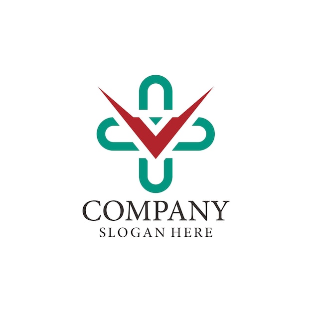 Vector vector de diseño de símbolo de medicina de hierbas de logotipo de cuidado de la salud