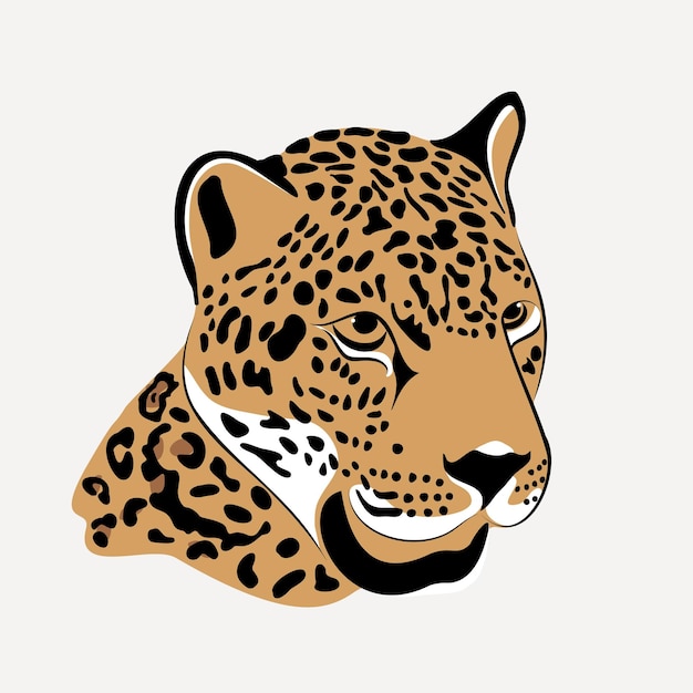 Vector diseño simple de cabeza de leopardo ilustración animal