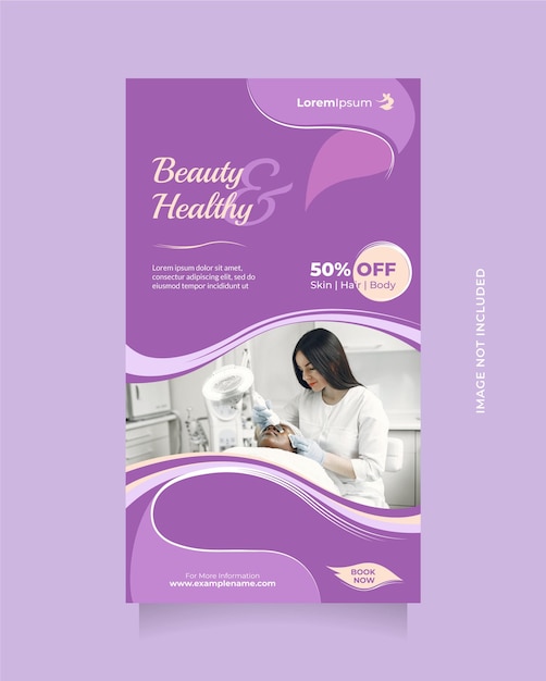 Vector de diseño de spa y salón de belleza para la promoción de productos de belleza y algo natural