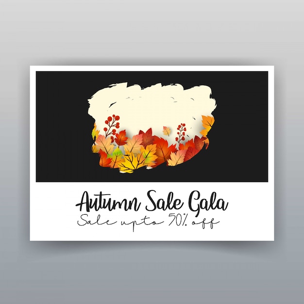 Vector de diseño de tarjeta de venta de temporada de otoño