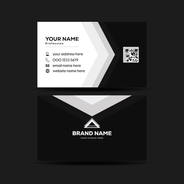 Vector de diseño de tarjetas de visita en blanco y negro
