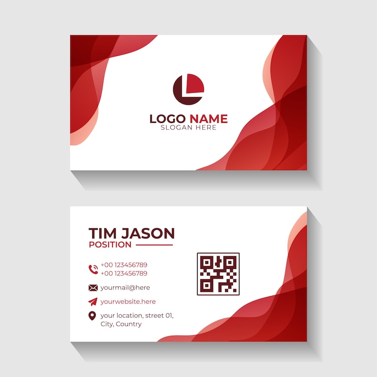 Vector de diseño de tarjetas de visita onduladas