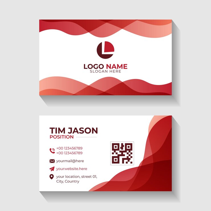 Vector de diseño de tarjetas de visita onduladas