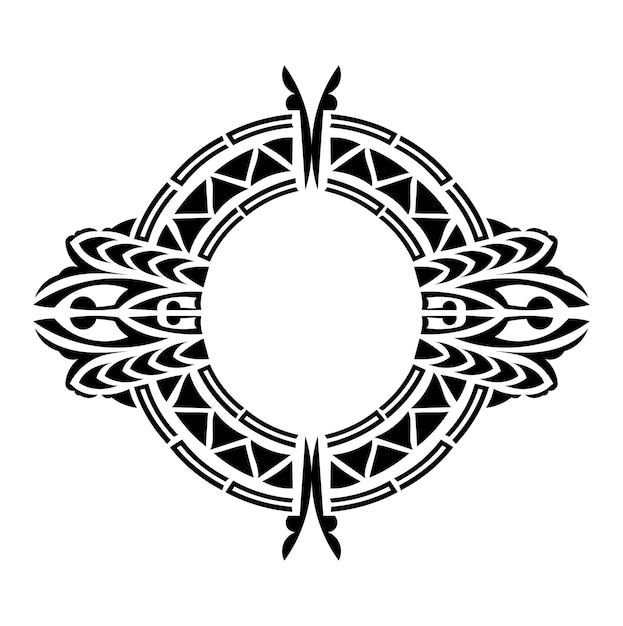 Vector de diseño de tatuaje de ornamento polinesio