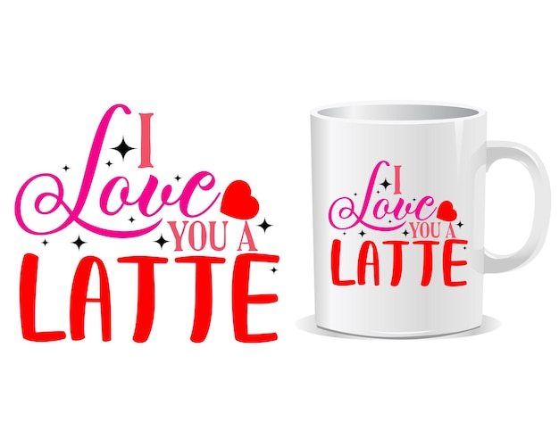 Vector vector de diseño de taza de citas de feliz día de san valentín