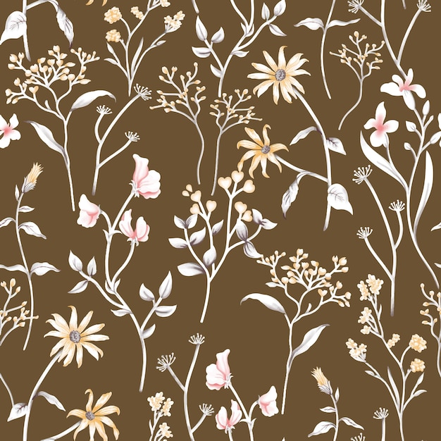 Vector de diseño textil de flores de primavera