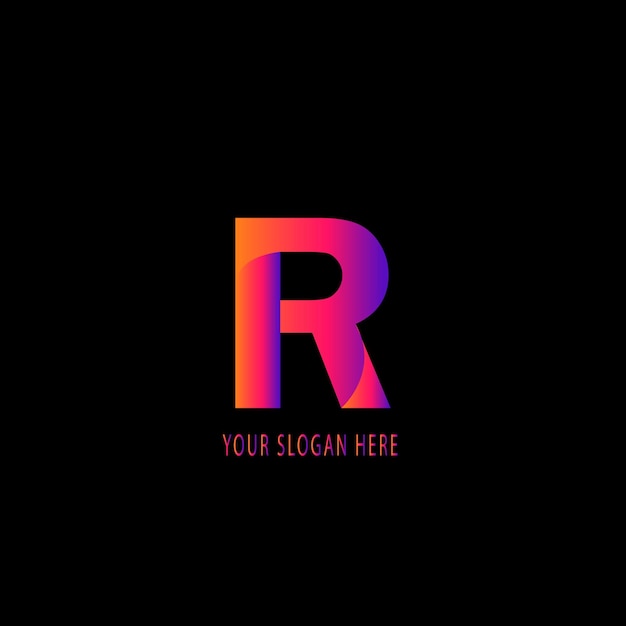 Vector de diseño de texto del logotipo R