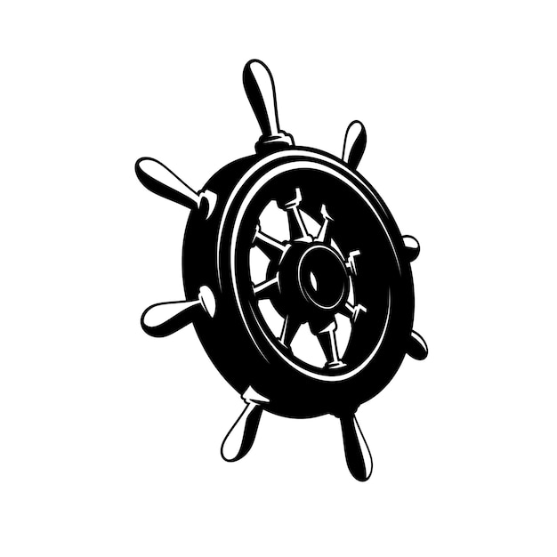 vector de diseño de timón de rueda de barco sobre fondo blanco