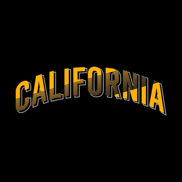 vector de diseño de tipografía de california para camiseta estampada