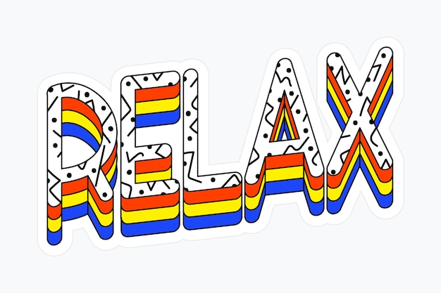 Vector de diseño de tipografía colorido relax