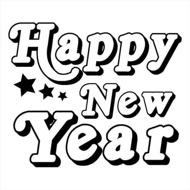 Vector vector de diseño de tipografía de feliz año nuevo