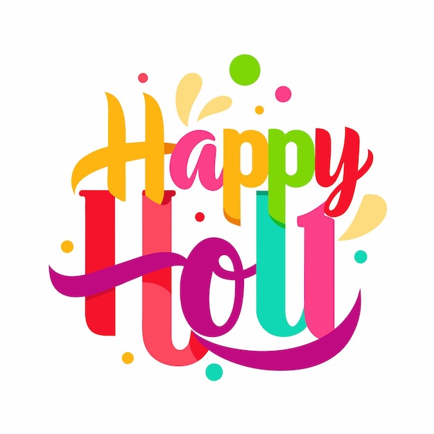 Vector de diseño de tipografía de Happy Holi