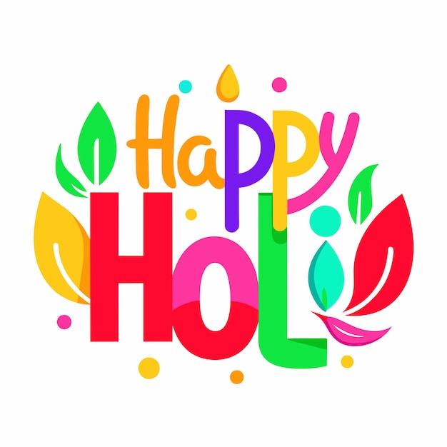 Vector de diseño de tipografía de Happy Holi