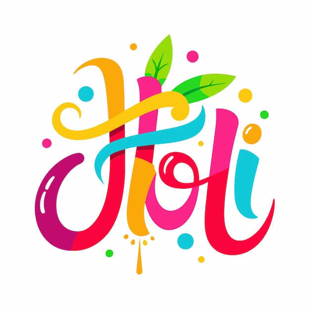 Vector de diseño de tipografía de happy holi