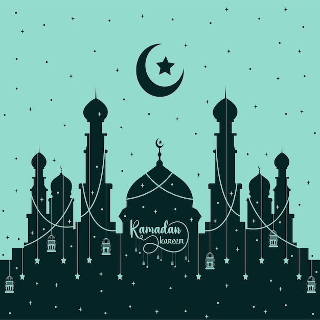 Vector de diseño de tipografía islámica de Ramadan Kareem