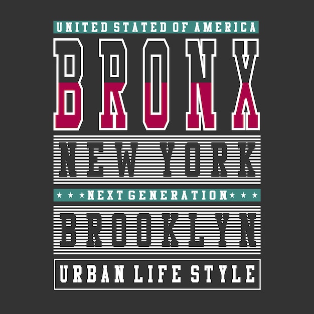 Vector diseño de tipografía de letras bronx