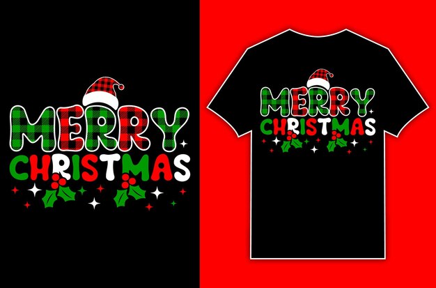 Vector de diseño tipográfico de camiseta de Navidad. Feliz navidad