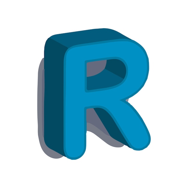 Vector de diseño tridimensional de la letra R