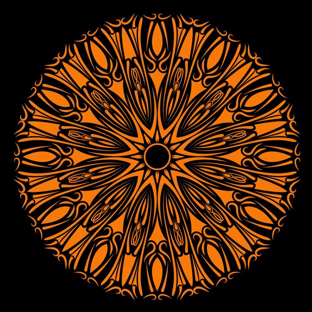 Vector diseño único circular vintage y retro moderno mandala y ornamento camiseta también clásico