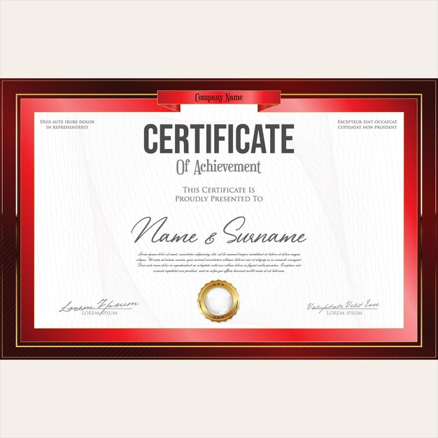 vector de diseño vintage retro certificado o diploma