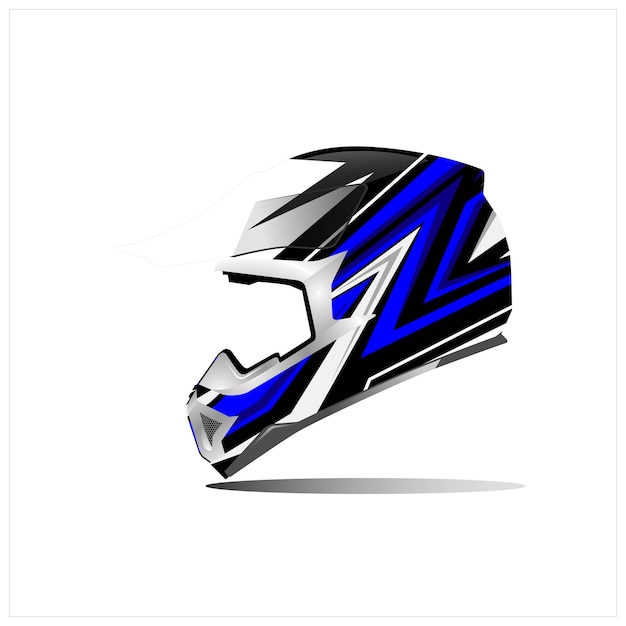 Vector de diseños de envoltura de casco Vector Premium azul blanco