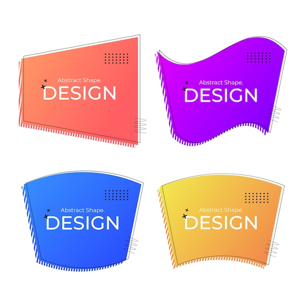Vector de diseños de formas de gradiente creativos abstractos