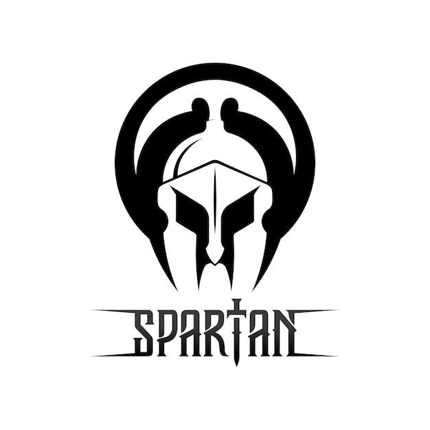 Vector de diseños de icono de logotipo de casco espartano y gladiador